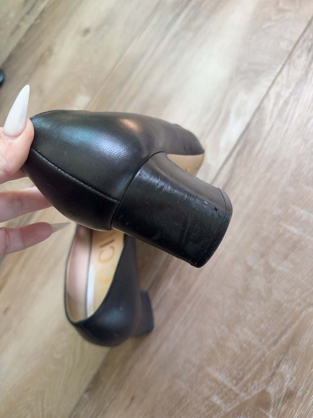 Gucci Black Leather Horsebit Block Heel Loafers Size 38.5 - Picture 4 of 5